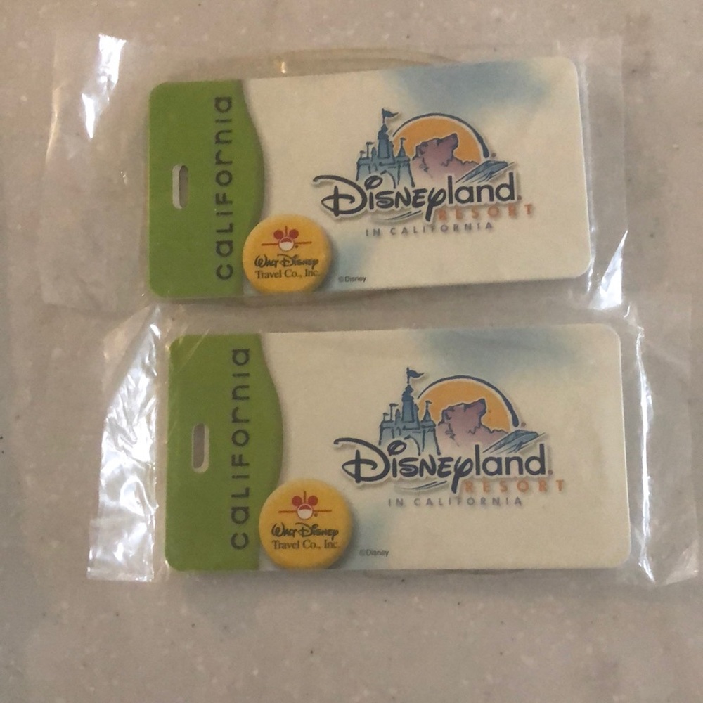 2 Brand new Authentic Disney luggage tag Disneyland Resort in California